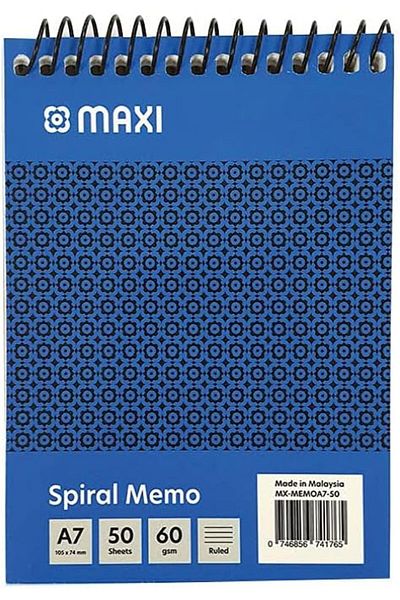 MAXİ TOP SPIRAL MEMO PAD A7 50 SHEETS (Pack of 4)