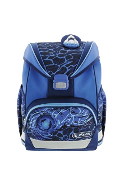 Herlitz Rucsac echipat Ultralight Plus, Culoare Albastru, Material Textil, Motiv Blue Shark, 36x28x21 cm