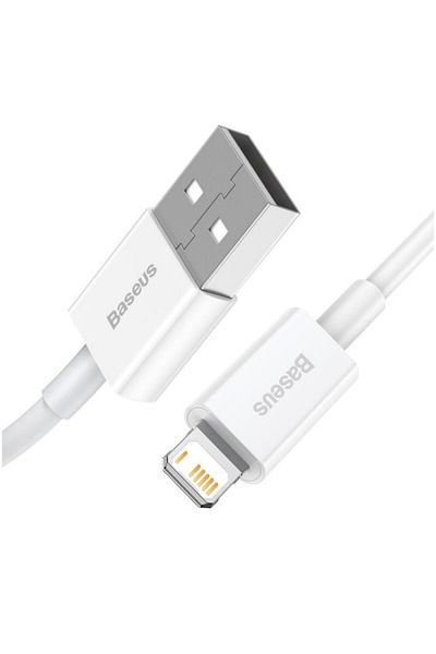 Baseus Cablu de date/încărcare seria Superior, conector USB la Apple, 18 W, 1,5 m, alb