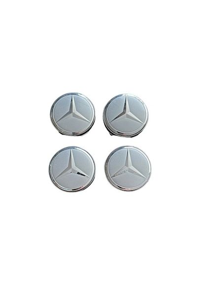 MERCEDES Set 4 capace roti 60mm Star Argintii compatibil/inlocuitor janta aliaj