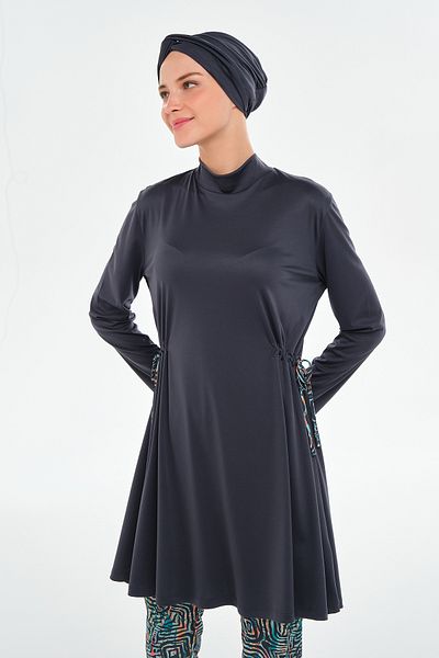 ROZAMAY Costum de baie Hijab cu picioare largi din Lycra acoperit complet 3125 Antracit