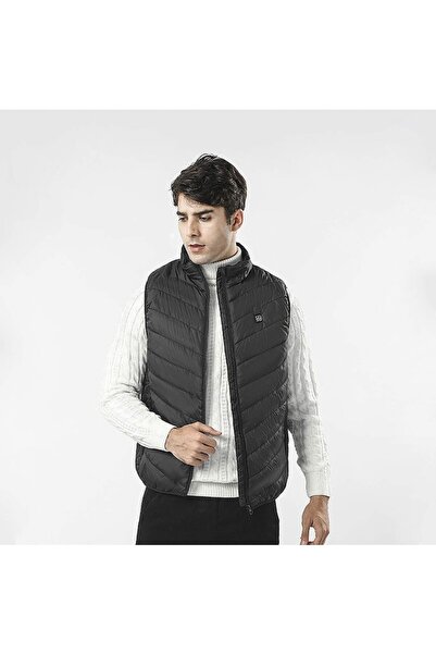 Danex Heated Smart Vest, Unisex, 2 Heating Zones, Cotton Filling, 3 Temperature Levels, USB Charging, Blac