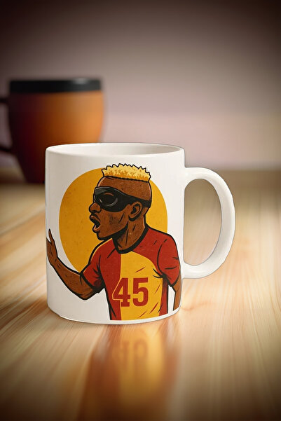 OMZ Osi Maske Printed Yellow Red Design Yellow Red Fan Mug Premium Printed Mu...