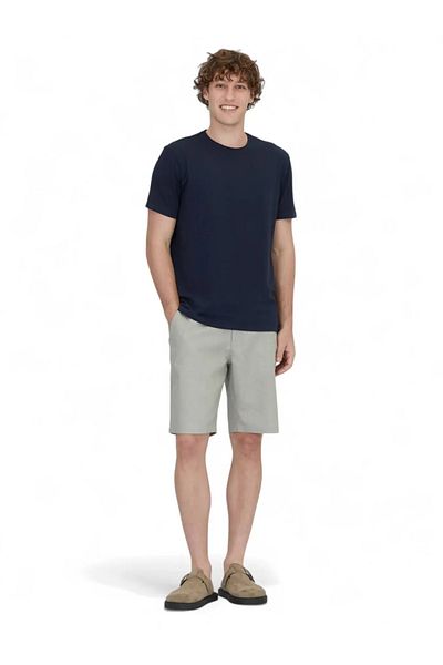 Kip Navy Plain Crew Neck Cotton Blended T-Shirt