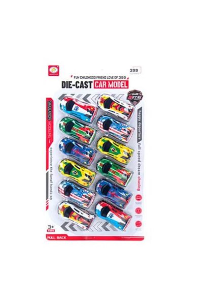 OEM Set masinute aliaj, multicolore, 12 bucati, diverse modele