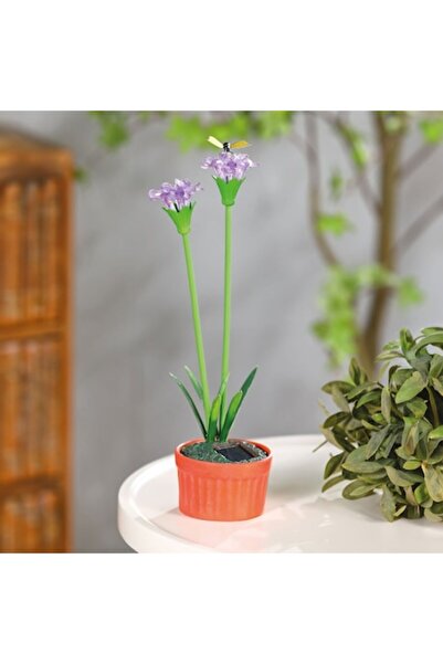 Primlife Floare Colorata Solara 8 X 8 X 32 Cm 10 Leduri Alb Cald Violet