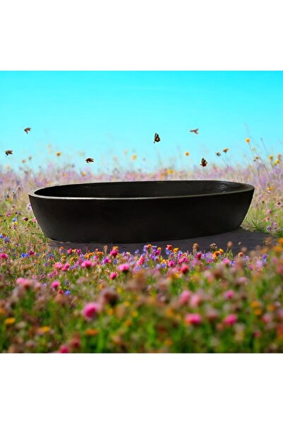 candleistanbul Kayık dekoratif tabak koyu kahve 20 cm oval