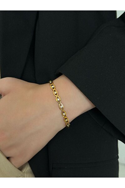 h&b design jewel Çelik Bebe Boy Göz Detay Kelepçe Bileklik