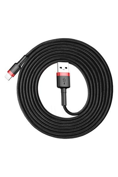 Baseus Cablu de date și încărcare Baseus, Cafule CALKLF-C19, USB la Lightning, 1.5A, 2m, Negru - Roșu