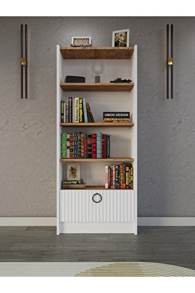 umondesign Line 5 Raflı Kapaklı Kitaplık MDF Dekoratif Kapak
