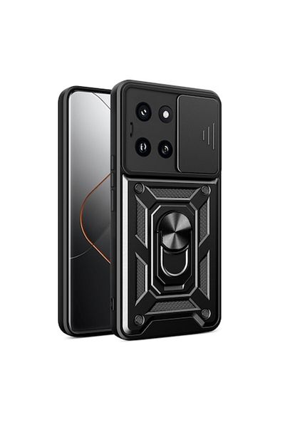 Rao Carcasă compatibilă cu Xiaomi 14 Pro, Protect, seria CamShield, B57, plastic, negru intens