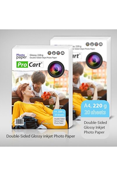 PROCART Hârtie foto lucioasă, imprimabilă față-verso, 220g A4