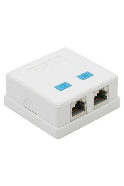 Primlife Soclu Dublu De Perete 8P8C FTP Cat.5, Plastic Alb