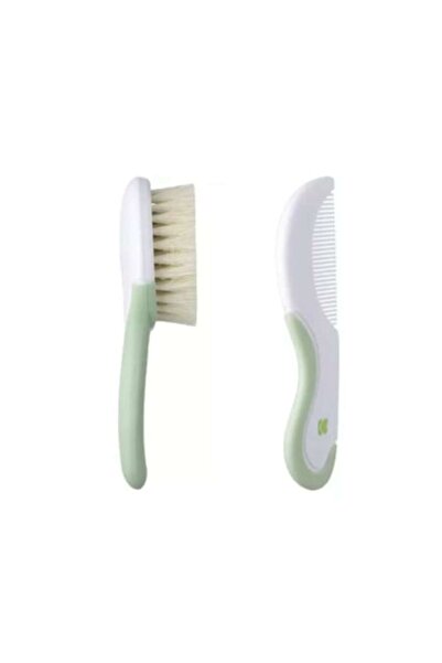 Rao Set perie moale si pieptan bebelusi, 0% BPA, recomandat 0+, culoare alb-v...