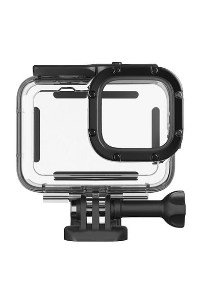 Rao Husă de protecție subacvatică compatibilă cu GoPro Hero 9, permite scufundări de până la 40 m, negru-transparent.
