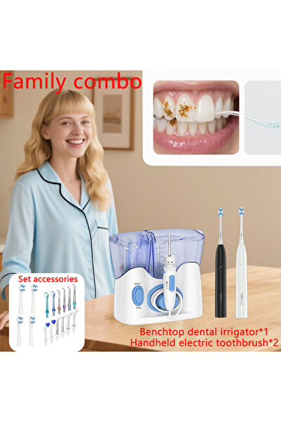 h2ofloss 2026 Ultra Quiet Oral Care Combo: Water Flosser + 2 Smart Ultrasonic...