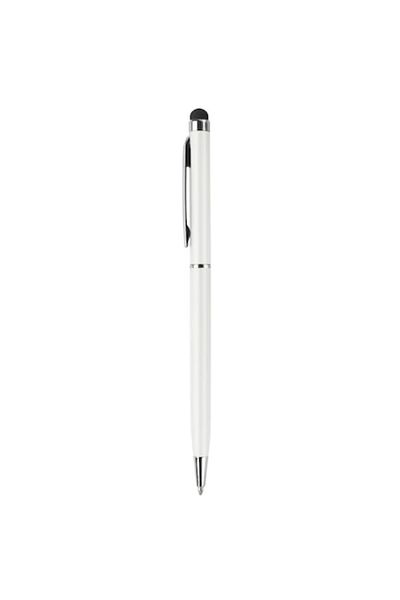 Rao Stylus Pen universal, cu varf de pix si clips, culoare alba