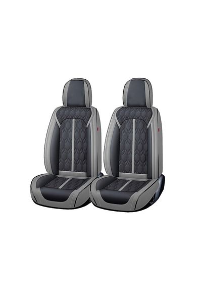 Primlife Huse Auto Premium 5 Locuri Carguard Deluxe Piele Ecologica Perforata Gri Negru