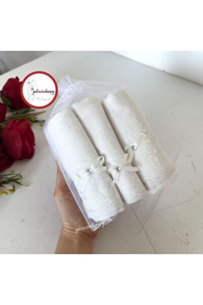 Gelincimherşey Комплект от 3 броя кухненски кърпи с дантелени краища