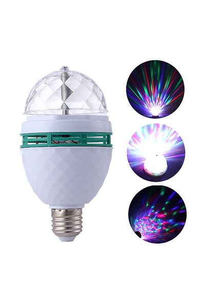 Aptel Bec LED disco, E27, multicolor, 16×8 cm