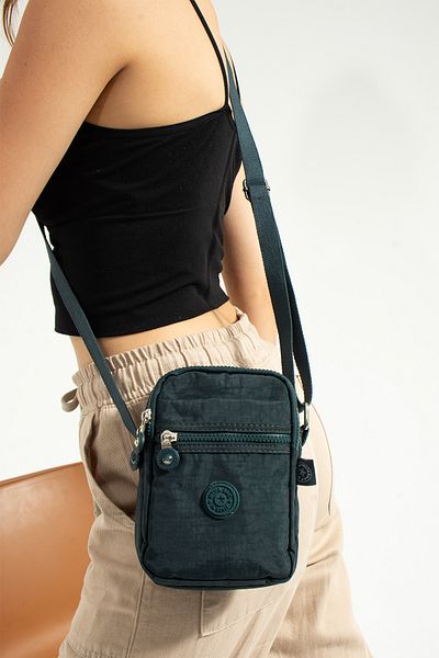 NEMO BAGS Petrol Green Unisex Phone Holder, Wallet, Card Holder, Cross Strap Shoulder Bag, 18X13Cm