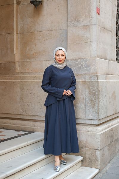 LOCCO Costum de damă cu fustă bleumarin