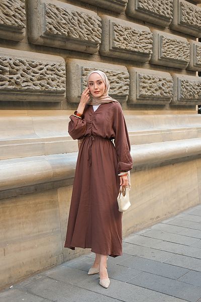 LOCCO Women's Olivia Dress Brown