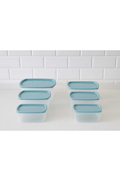 ByMisa Store منظم ثلاجة لحاوية تخزين الطعام مستطيلة الشكل مكون من 6 قطع