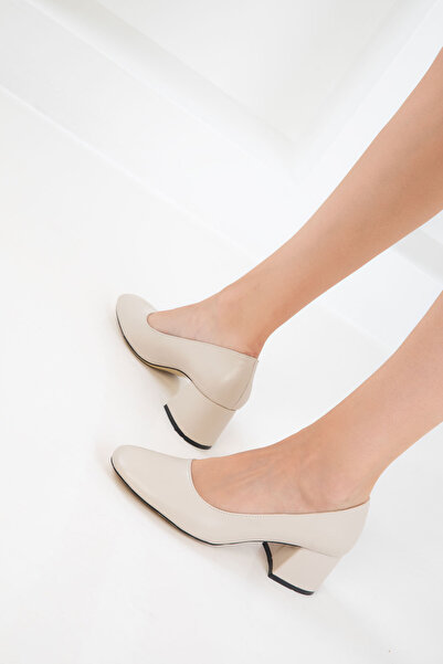 SOHO Beige Women's Classic Heeled Shoes 20808