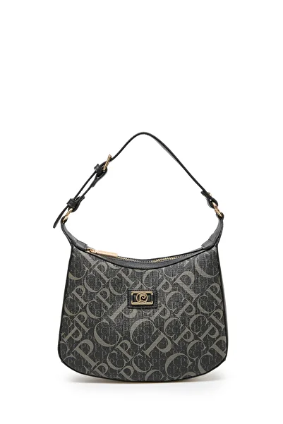 Pierre Cardin Monogram Black Women's Shoulder Bag 05Po25Y2510