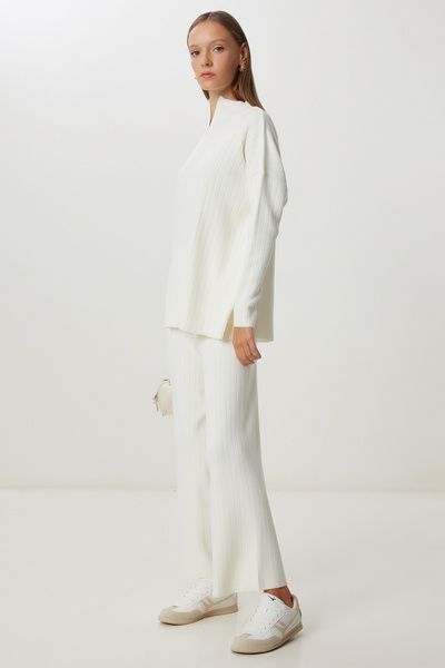 Happiness İstanbul Női csont kötöttáru pulóver nadrág szett YG00109