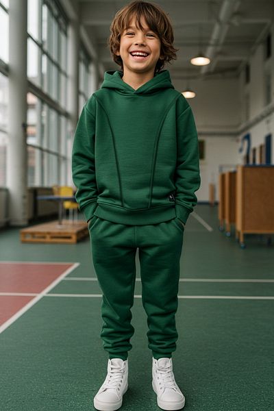 TRENDYOLKIDS Set de trening pentru băieți din bumbac cu glugă - TKDAW25AU00058