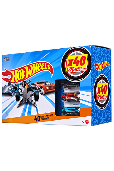 HOT WHEELS 40'lı paket, 1:64 ölçekli oyuncak yarış arabaları, araç veya kamyonlardan oluşur JDW08