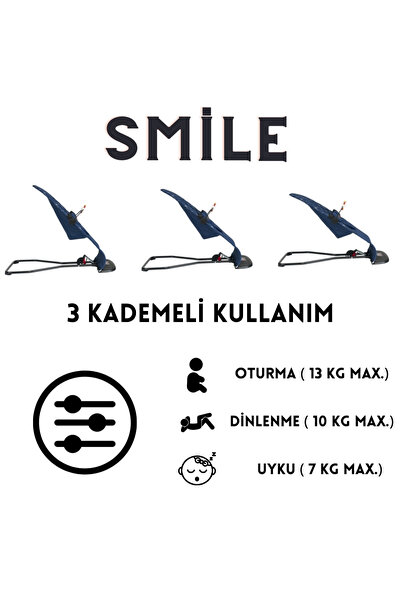 Mamma Smile Cotton Sallanır Üç Kademeli Ana Kucağı ( Oyuncak Aparatı Ve Seyahat Çantası )