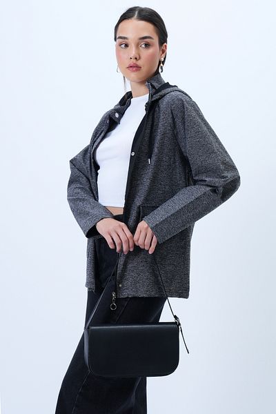 Trend Alaçatı Stili Schwarze Damen-Umhängetasche mit verstellbarem Riemen ALC-X14355