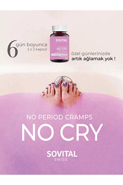 SOVITAL No Cry Regl Dönemi 48 Kapsül – Kramp ve Şişkinlik İçin Destek - 48 Kapsül