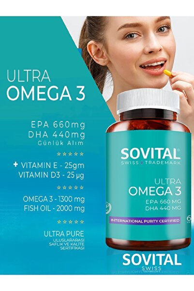 SOVITAL Ultra Omega 3 EPA 660 / DHA 440 MG 60 Adet Softgel