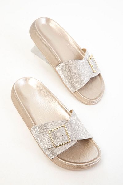 SOHO Gold Matte Women's Slippers 20796