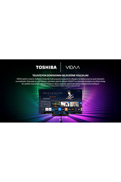 Toshiba 65QV2363DT 65" 165 Ekran Uydu Alıcılı 4K Ultra HD QLED Smart Vidaa TV