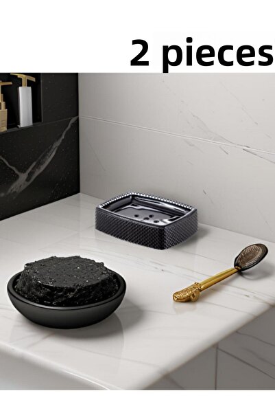 Milat Store 2 Μαύρα Ακρυλικά Πρισματικά Δοχεία Σαπουνιού