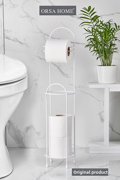 ORSA HOME 376 White Refillable WC Paper Holder