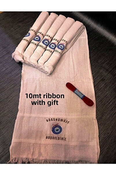 yörük tuhafiye Wedding Towel, 12 Pieces, Car Towel, Convoy Towel, Ribbon Gift, Nazar Boncuk 20