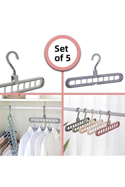 glassepet Organizator multifuncțional pentru dulap, 5 buc. Umeraș magic pentr...