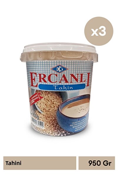 ERCANLI Meşhur Denizli Kale Tahini 950 g X 3 Pieces (100% Sesame)
