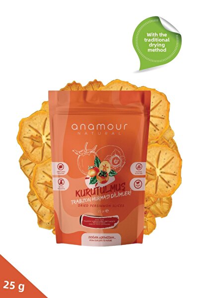 Anamour Natural رقائق البرسيمون - فاكهة مجففة خالية من السكر 25 جرام