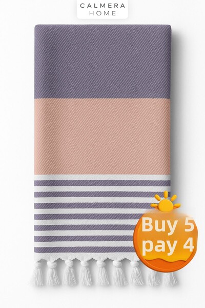 Calmera Natura Peshtemal |   Bumbac - Franjuri naturale |   Plajă, piscină, spa, saună, sport, prosop de călătorie - somon