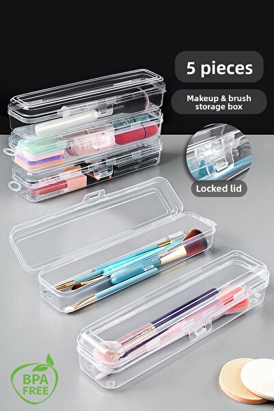 Meleni Home 5-Pack Portable Makeup Organizer - Clear Multipurpose Cosmetic Ma...