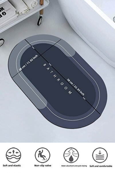 Efege Covoraș de duș cu absorbție magică a apei 38x58 cm - Covoraș de abluție și covoraș de baie cu bază anti-alunecare