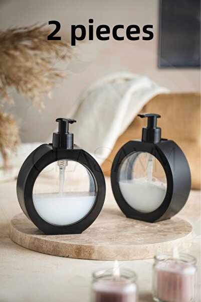 clasavm موزع صابون سائل للحمام والمطبخ باللون الأسود مكون من قطعتين - 350 مل،...