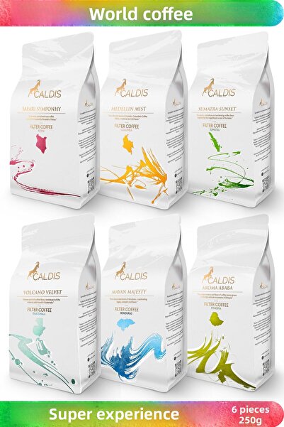 Caldis ®   كارنيفال ™   مجموعة من 6 قطع قهوة محلية 250 جرام قهوة مفلترة